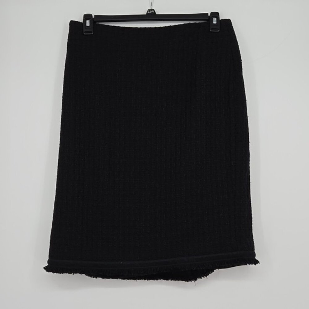 Talbots Tweed Elegant Black Women's Skirt Slit In Back Plus Size Curvy Size 16 - Picture 3 of 12
